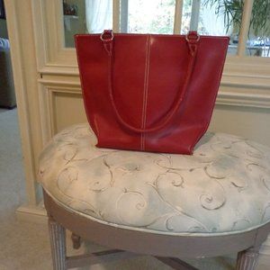 Leather   (Wilson Leather)    Red  Satchel  Handbag